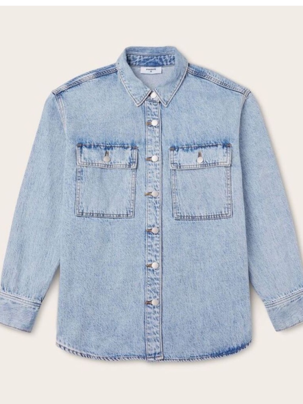 Parke x Target Medium light Wash Women's Long Sleeve Denim Shacket XL NWT - Picture 4 of 7